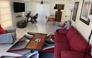 Great room with flat screen VOD cable box.