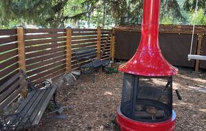 The fire pit in the Zen Zone