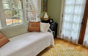 The Combo Room: A twin bed & closet, but also a gym