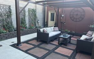 small fenced yard-its possible I will be in/out weeding or such