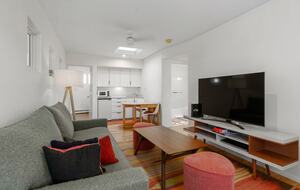 Upstairs living area with kitchenette