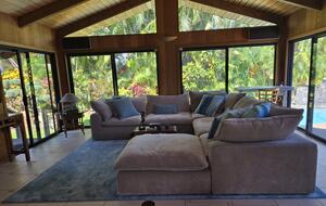 Living Room with open views to Back yard