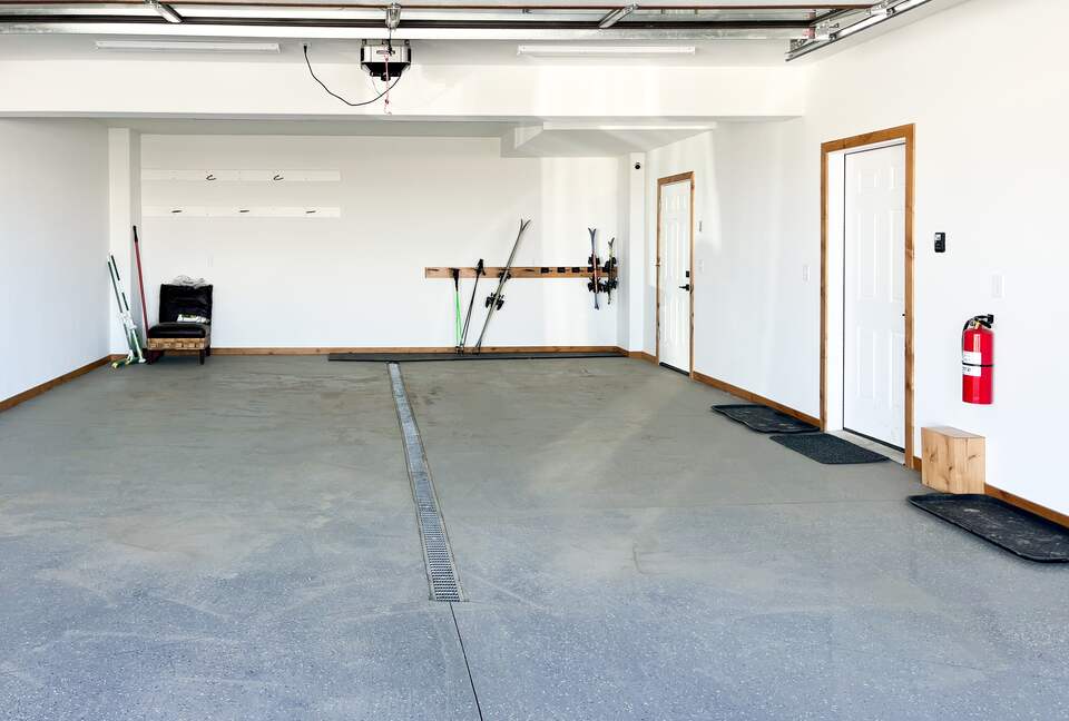 Heated 2 car garage with entry to mudroom