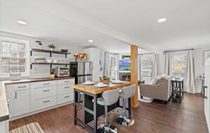 Open kitchen and living space to relax and enjoy