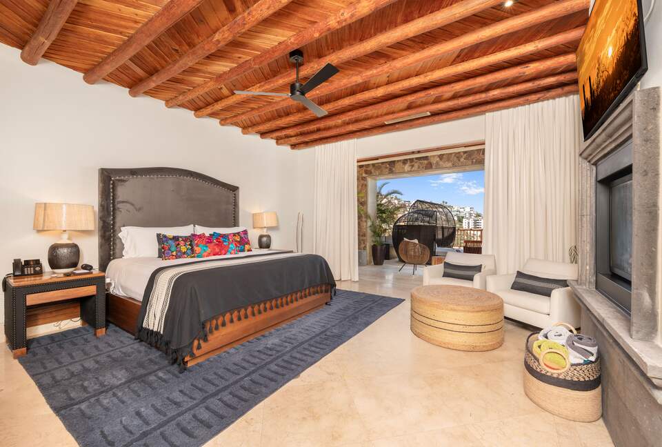 Master bedroom with marina view