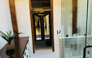 Primary bathroom; separate walk-in shower & walk-in closet