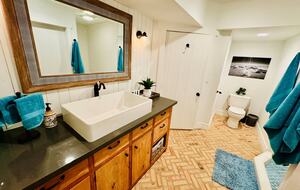 Basement Bathroom; walk-in shower
