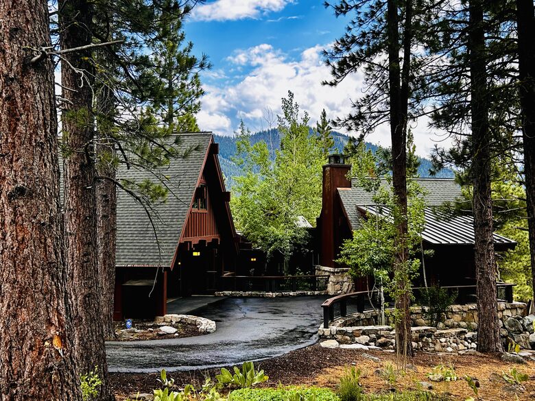 Driveway and front of house, guest house to the right
