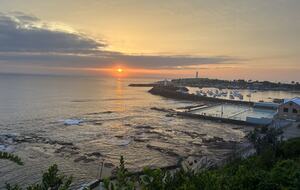 Overlooking two ocean pools - one rock and one main made
