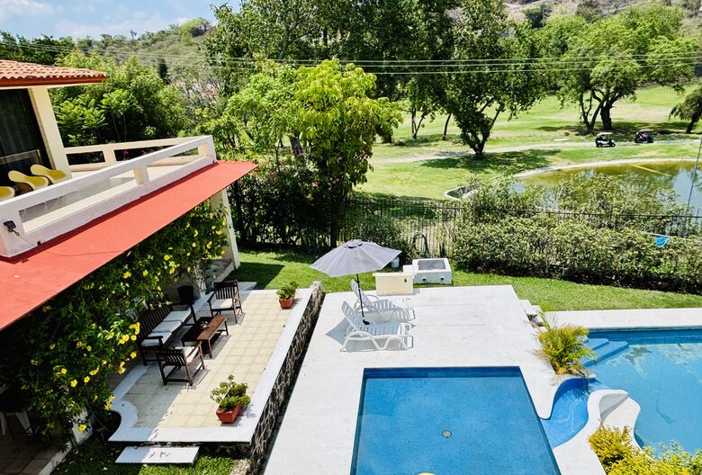 Pool and golf course view