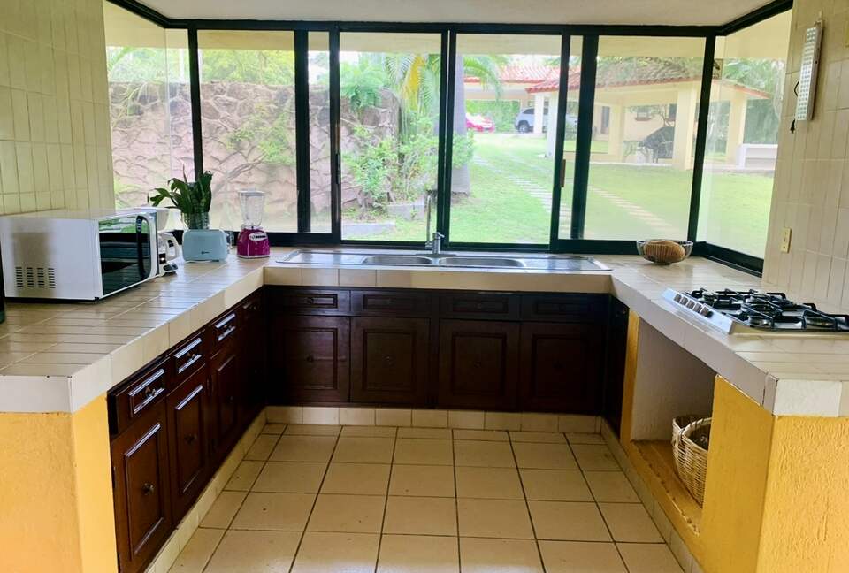Kitchen with garden view