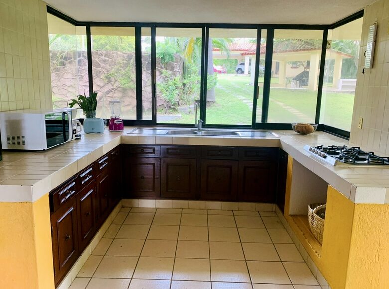 Kitchen with garden view