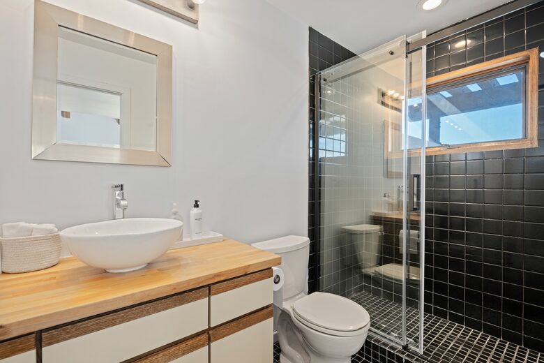 Pool house bathroom