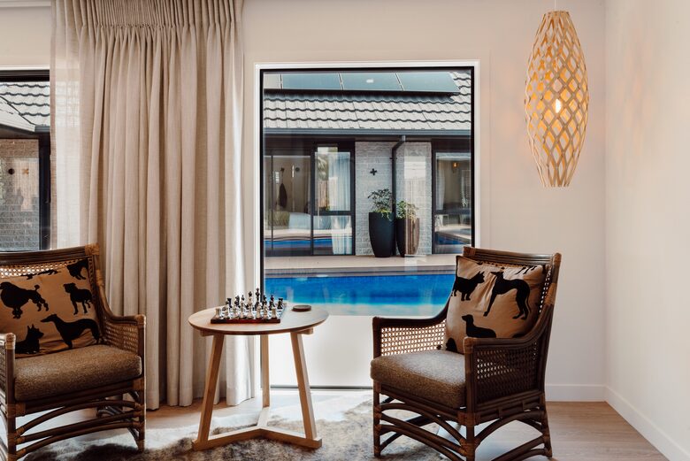 Unique sustainable luxury Retreat (sleeps 12) with a wellness zone including pool, spa, sauna & yoga decks - Rotorua, New Zealand