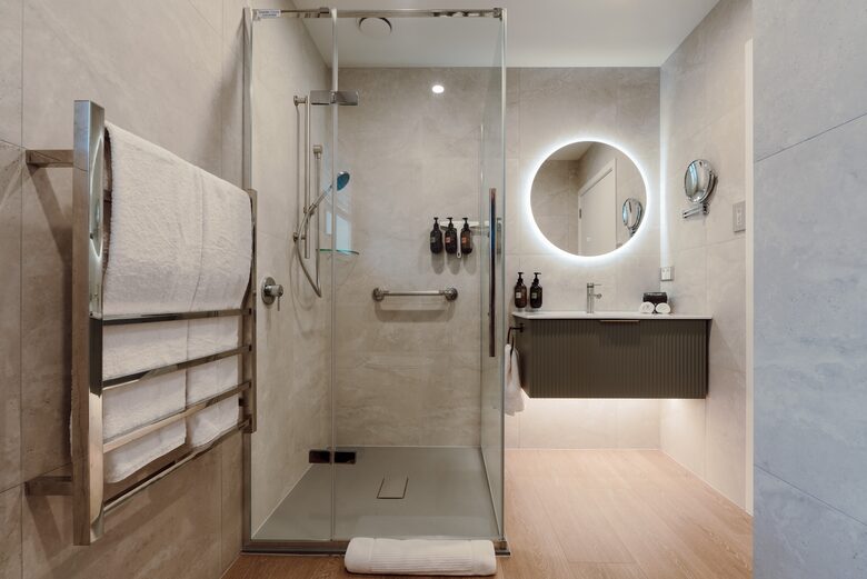 Self Contained Mobility friendly bathroom
