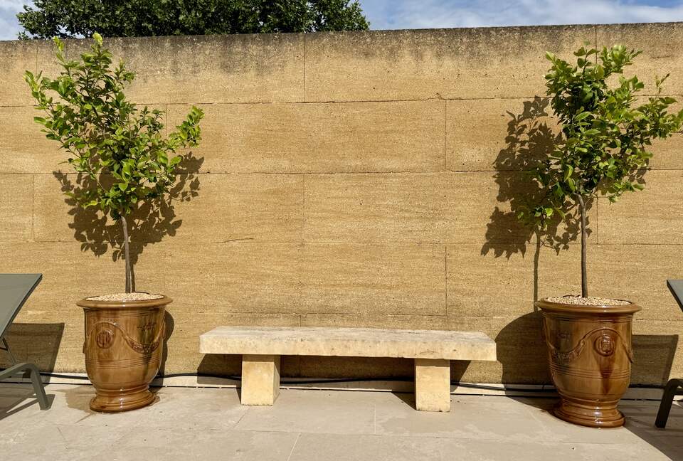 Pool Area: The famous pots of Anduze & Amalfi Lemons