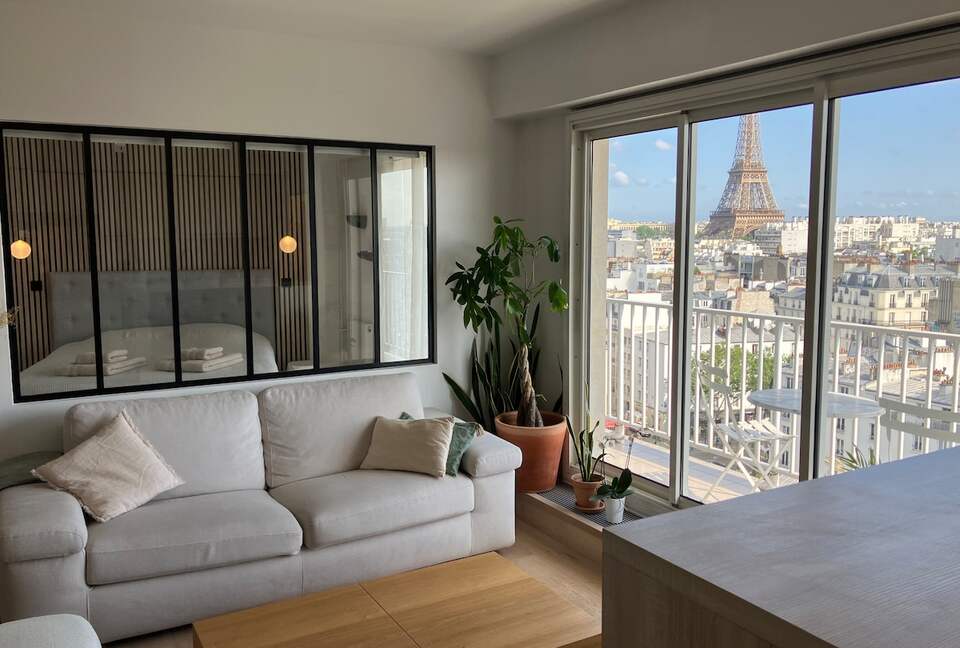 Elevated Paris Apartment with Panoramic Eiffel Tower view! - Paris, France