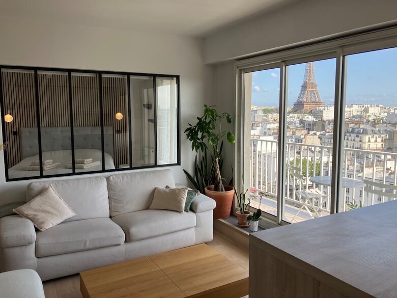 Elevated Paris Apartment with Panoramic Eiffel Tower view! - Paris, France