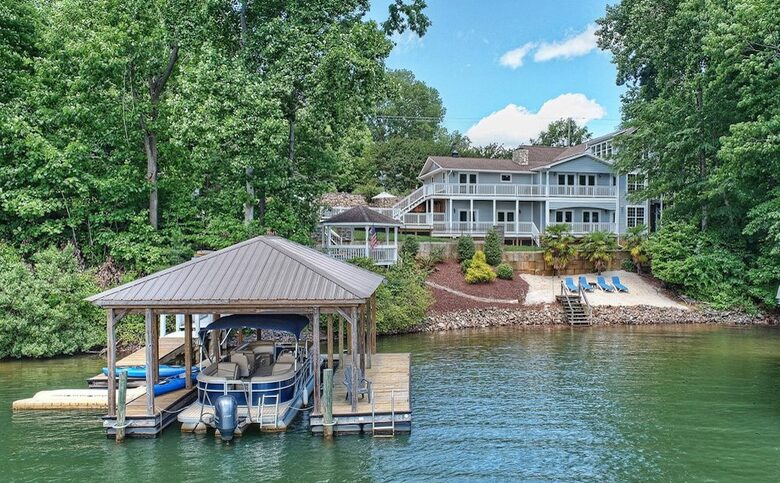 Expansive Lakefront Retreat with Private Beach and Dock - Mooresville, North Carolina