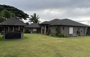 Side few with hot tub