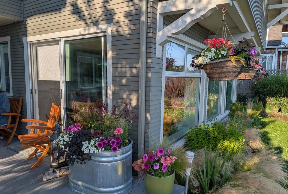 Front of house with landscaping