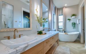 "Grand" master suite luxurious spa bathroom and soaking tub