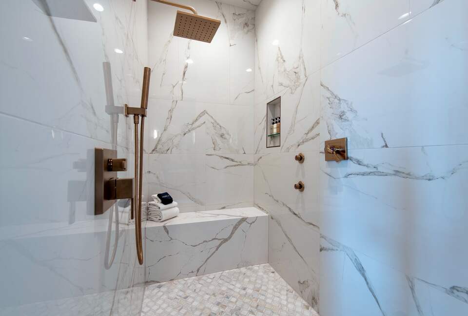 The "Grand" master suite steam shower w/ wall jets