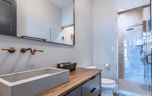 Targhee Suite/Kitchen Bath w/ wood counters & stone finishes