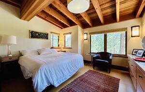 Guest bedroom with Queen size mattress & meadow/forest views
