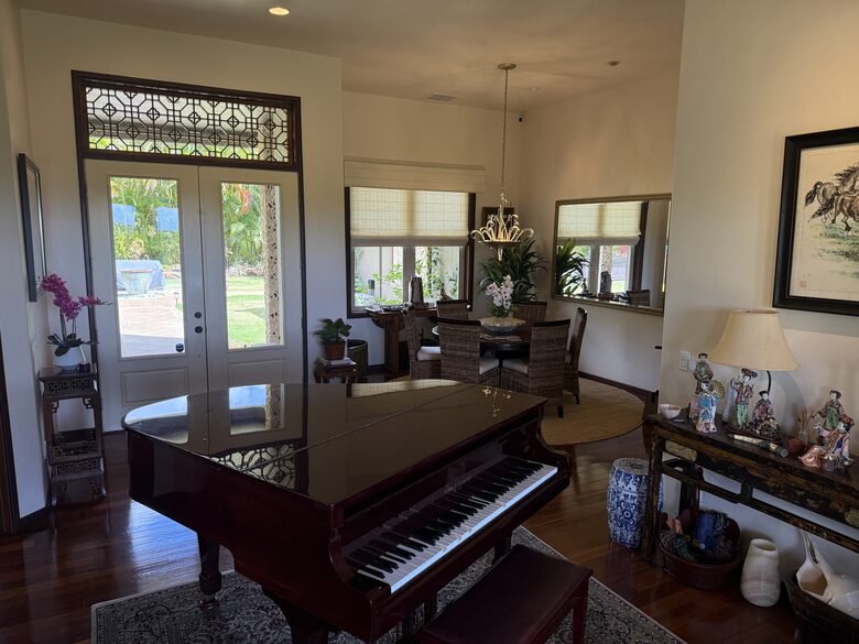 Formal Dining Room with Self Playing Baby Grand