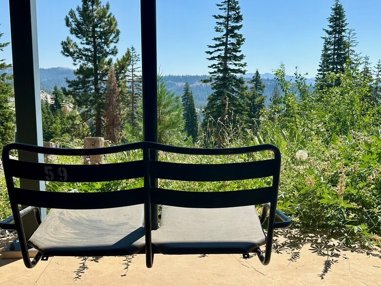 swing from an old ski chairlift