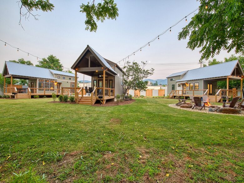 Designer 3 Tiny Home Compound on the River - Waynesville, North Carolina