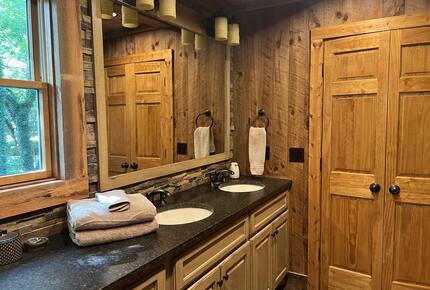 Master bedroom bathroom with walk in steam shower