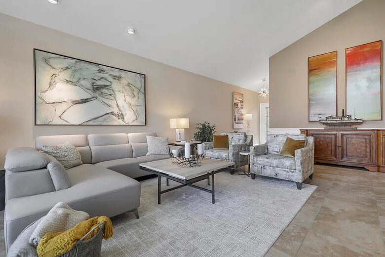 Tranquil Desert Escape with Greenery & Water Views - Palm Desert, California