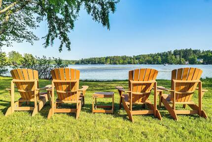Our Adirondacks and view out to Long Sought for Pond