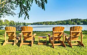 Our Adirondacks and view out to Long Sought for Pond
