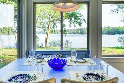 Eating with a New England water view