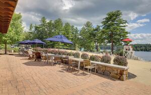 The patio is between Lodge Restaurant/bar and beach