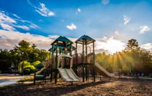 The playground is one of many places kids make new friends!