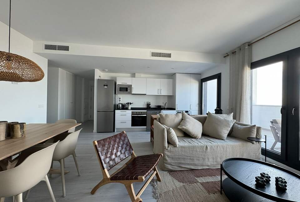 Living room and dining area