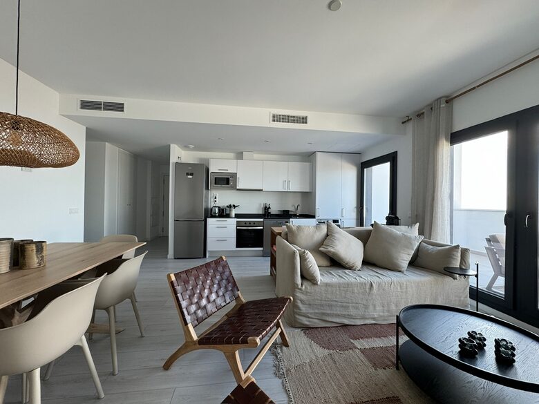 Living room and dining area