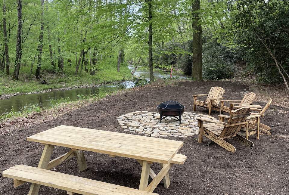 Fire pit by the river