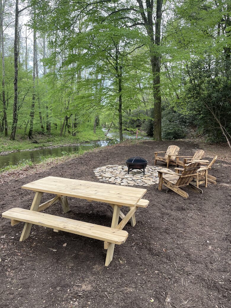 Fire pit by the river