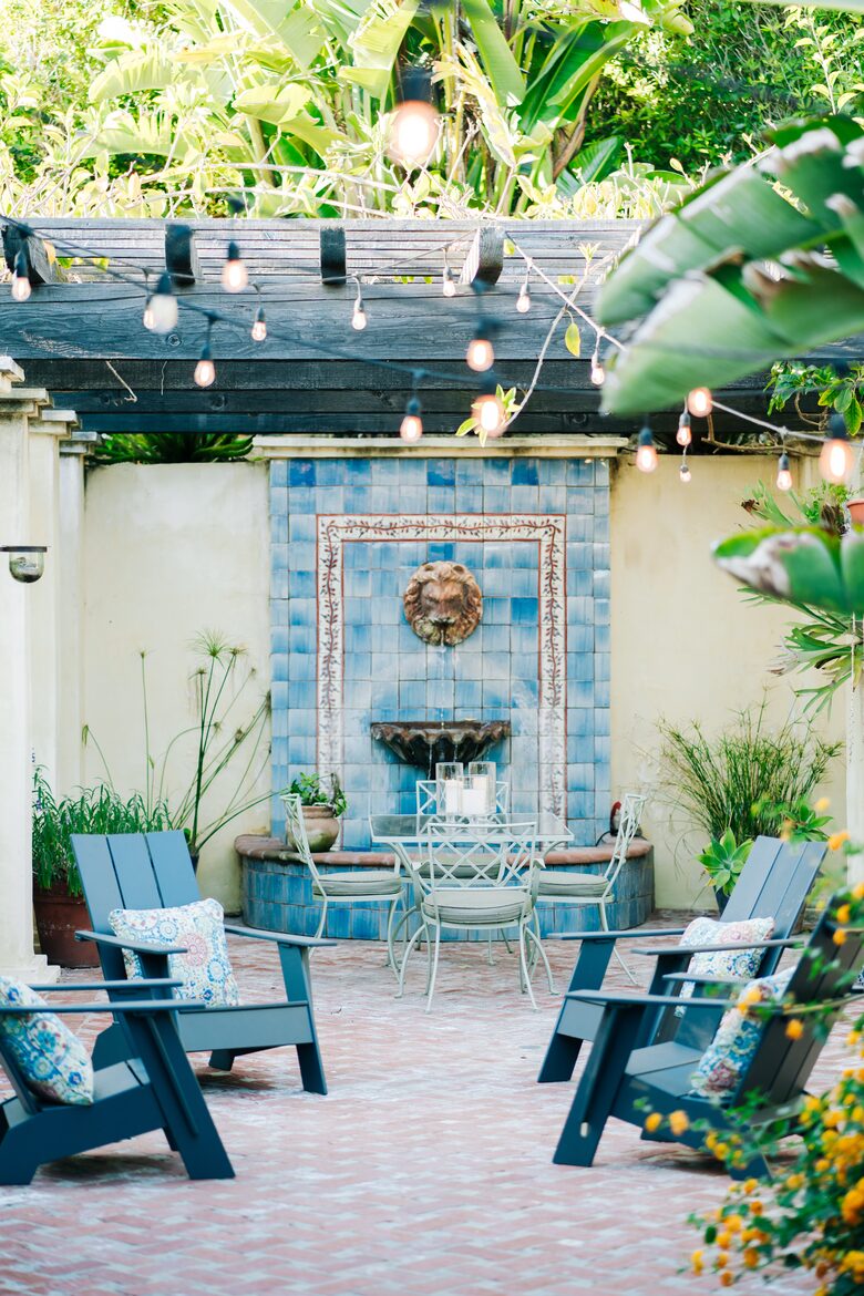 Fountain in back patio