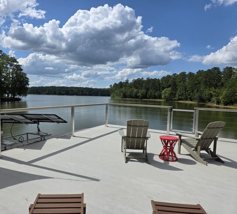 New two level boat house w/ kayak, canoe & paddle board.