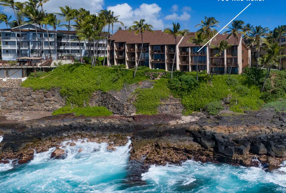 You are oceanfront listening to the waves crashing below