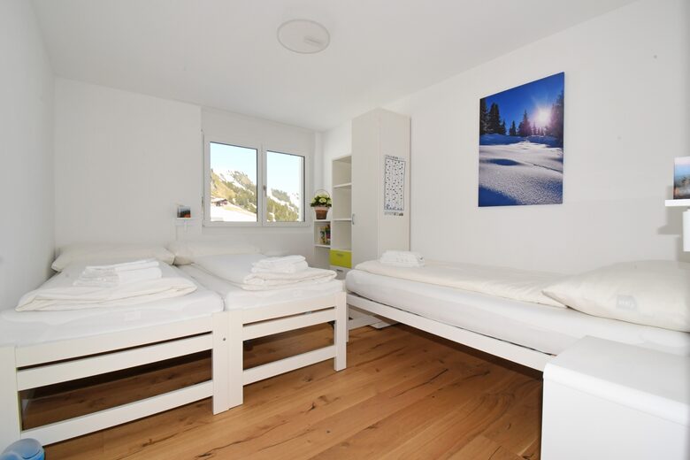 2nd bedroom with two beds and a pull-out bed