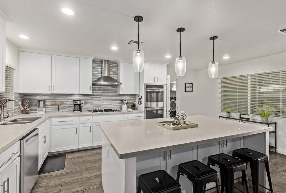 Traditional coffee maker, microwave, double oven, dishwasher