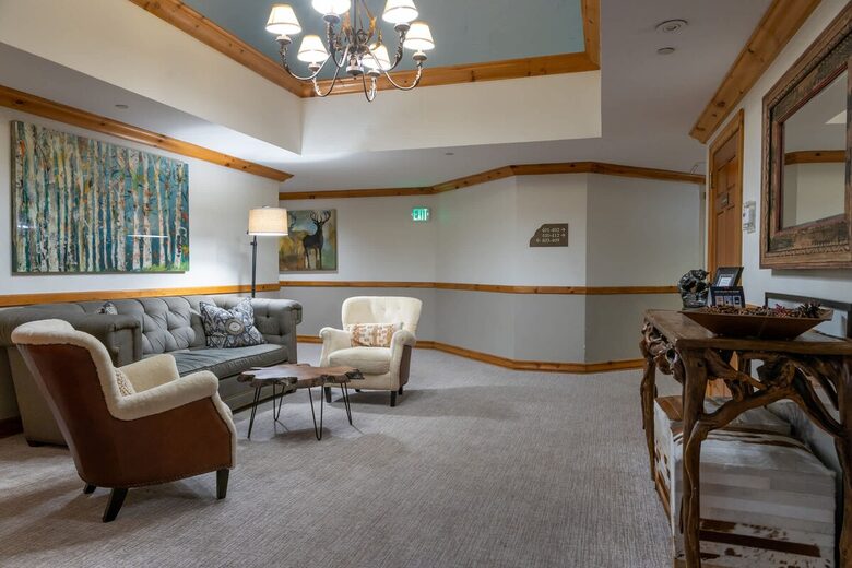 Shared sitting area on the 4th floor of The Pines