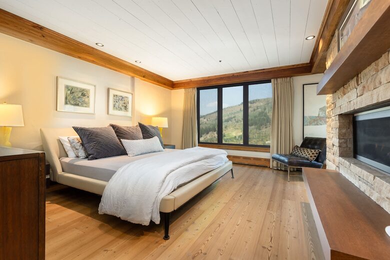 Primary bedroom with views over Beaver Creek village